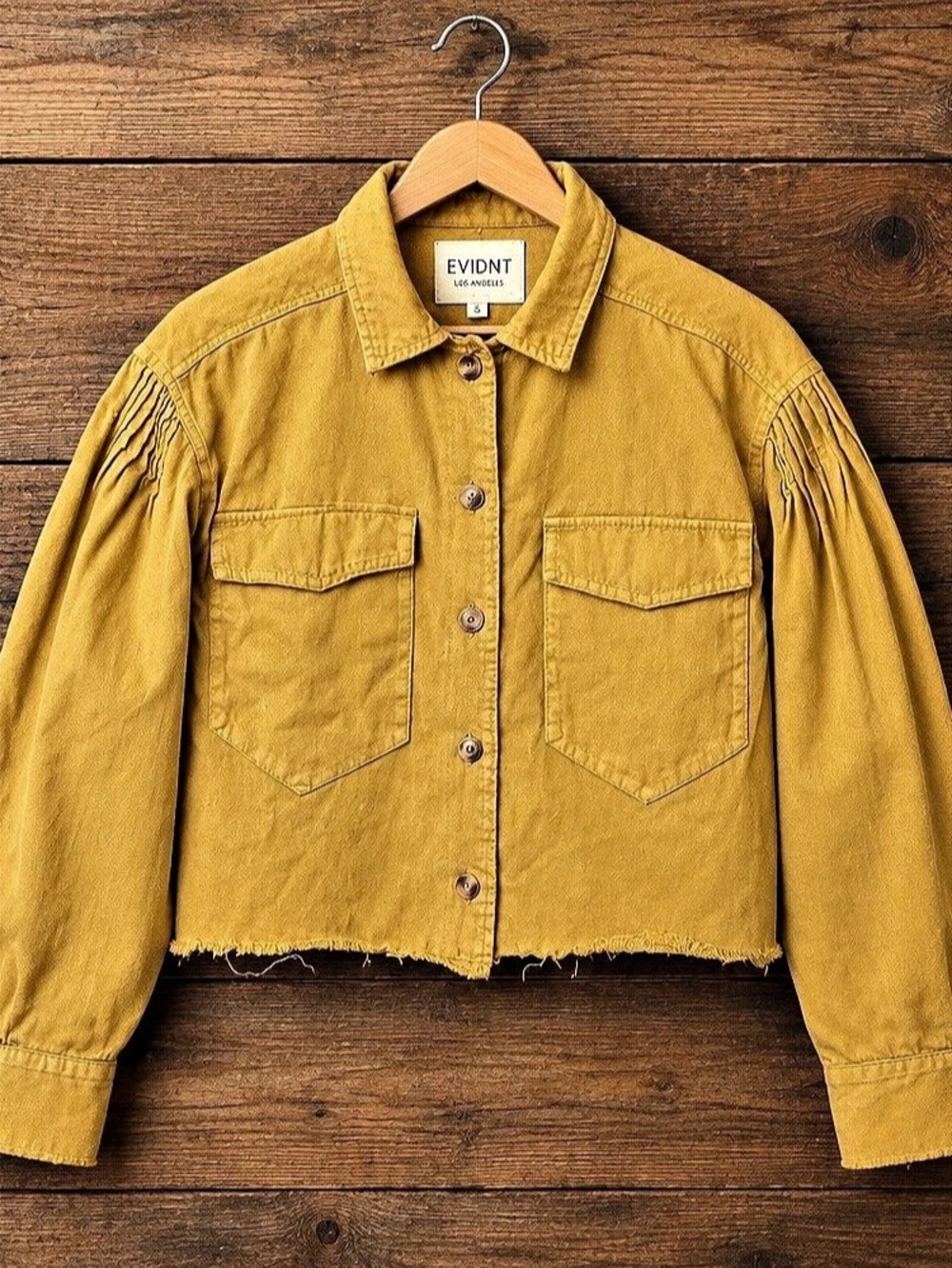 EVIDNT Los Angeles Cotton Utility Jacket in Yellow Size Medium
